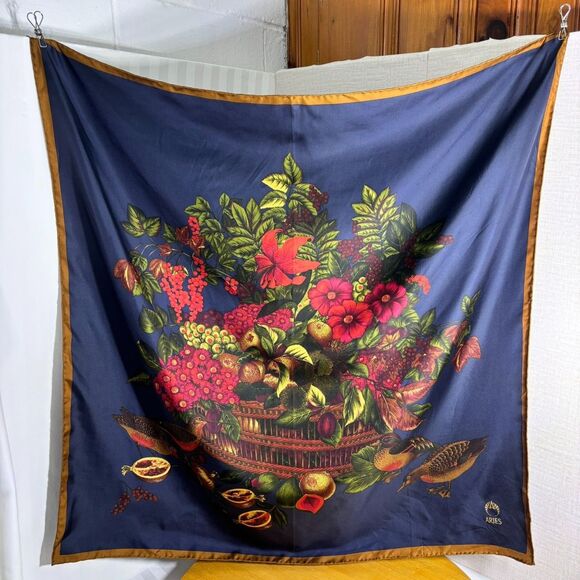 Aries Accessories - Stunning 35"x35" Silk Scarf | Aries | Hand Sewn Edges